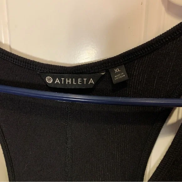 Athleta Tank Top Ribbed Draped Back Scoop Neck Ultra Soft Tencel Modal Black XL - Picture 3 of 8
